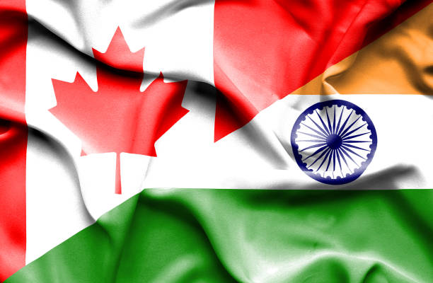 istock Waving flag of India and Canada 666717742