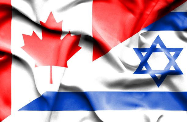 istock Waving flag of Israel and Canada 666717746