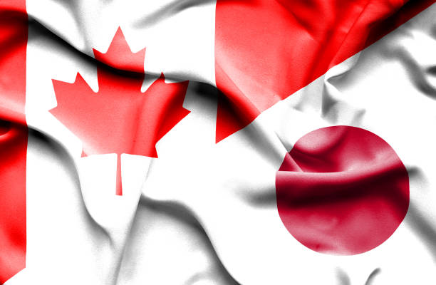 istock Waving flag of Japan and Canada 666717758