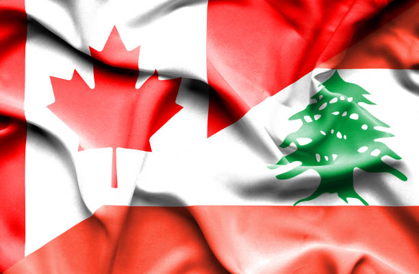 istock Waving flag of Lebanon and Canada 666717782