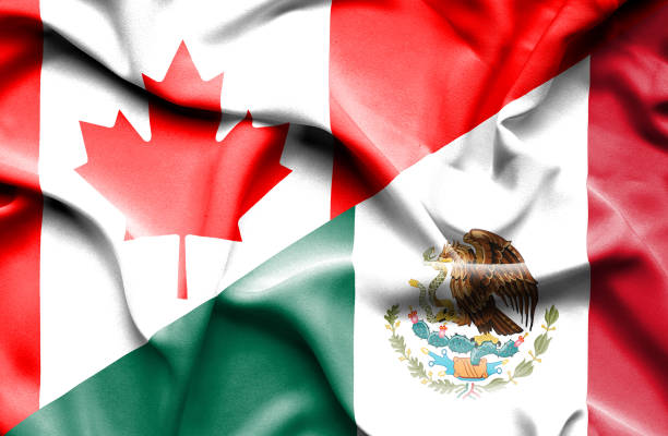 istock Waving flag of Mexico and Canada 666717860