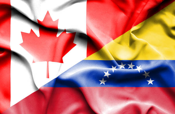 istock Waving flag of Venezuela and Canada 666718172