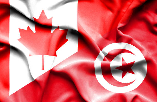 istock Waving flag of Tunisia and Canada 666718176