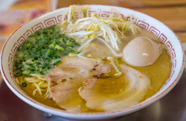 istock Delicious Japanese chashu ramen with boiled egg and vegetable 666718722