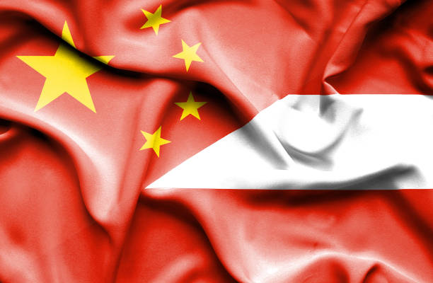 istock Waving flag of Austria and China 666723052