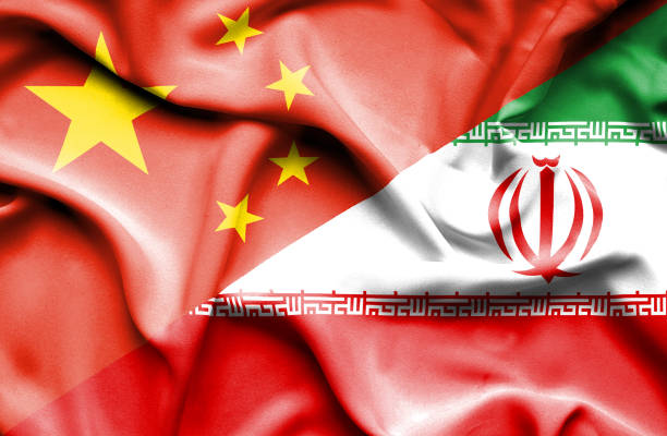 istock Waving flag of Iran and China 666723306