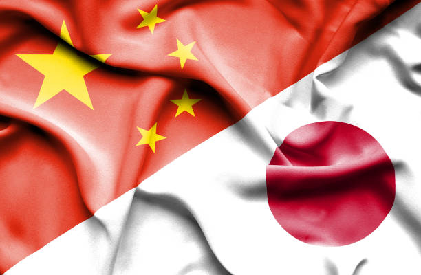 istock Waving flag of Japan and China 666723318
