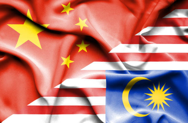 istock Waving flag of Malaysia and China 666723396