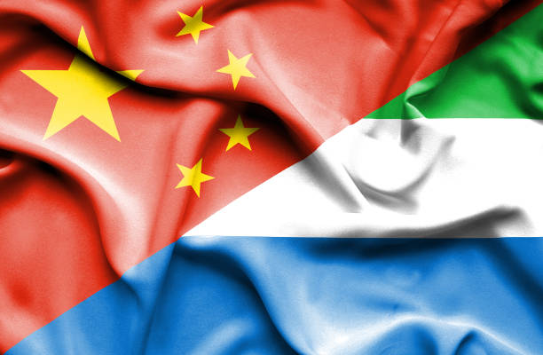 istock Waving flag of Sierra Leone and China 666723540