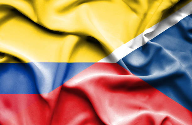 istock Waving flag of Czech Republic and Columbia 666723804
