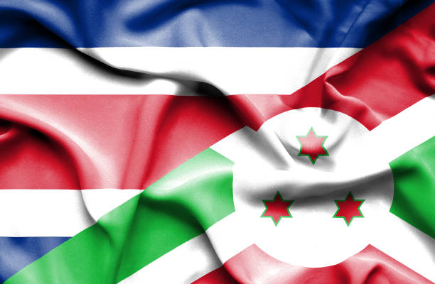 istock Waving flag of Burundi and Costa Rica 666724582