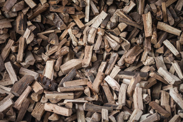 Pile of firewood stock photo