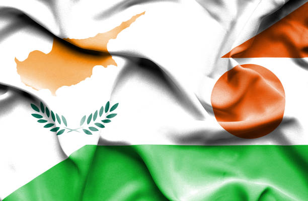 istock Waving flag of Niger and Cyprus 666728606