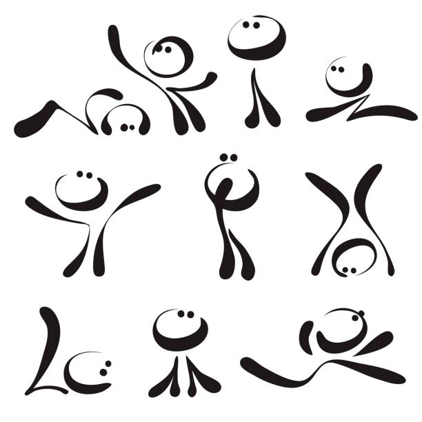 ilustrações, clipart, desenhos animados e ícones de figuras da vara - symbol computer icon icon set entertainment