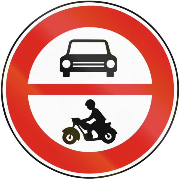 istock Road sign used in Slovakia - No motor vehicles 666738306