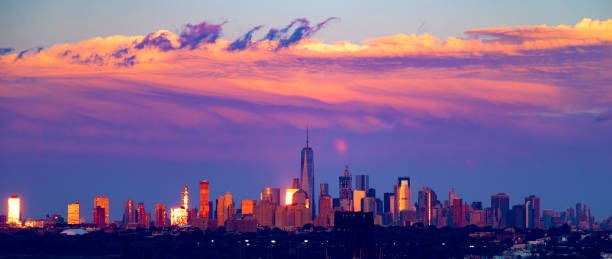 istock Panoramic View of Modern Manhattan Skyline 666743586