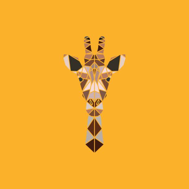 ilustrações de stock, clip art, desenhos animados e ícones de abstract polygonal triangle giraffe. - giraffe pattern africa animal