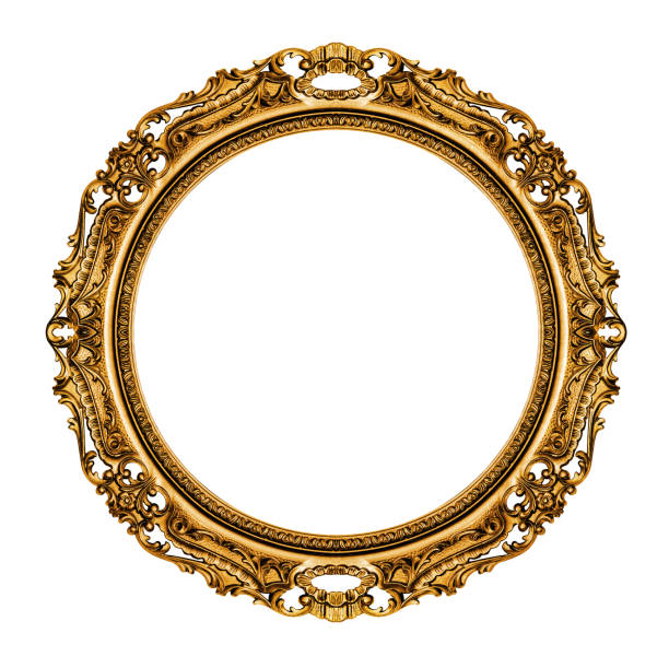 quadro vintage no fundo branco - picture frame frame gold ornate - fotografias e filmes do acervo