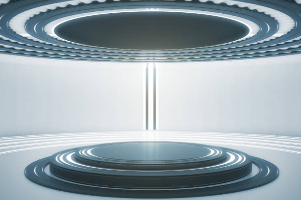 istock Light teleport station 666747980