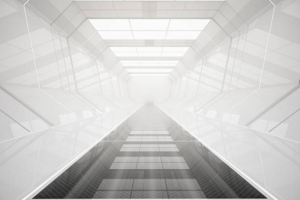 istock Abstract futuristic tunnel 666748318