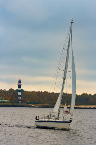 istock White sailboat traveling 666763372