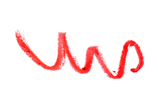 istock Beautiful saturated red lipstick on white background. 666782332