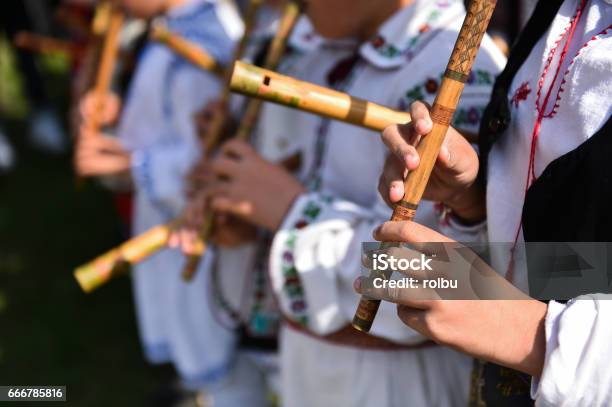 People In Romanian Traditional Costumes Stock Photo - Download Image Now - Tradition, Romania, Art