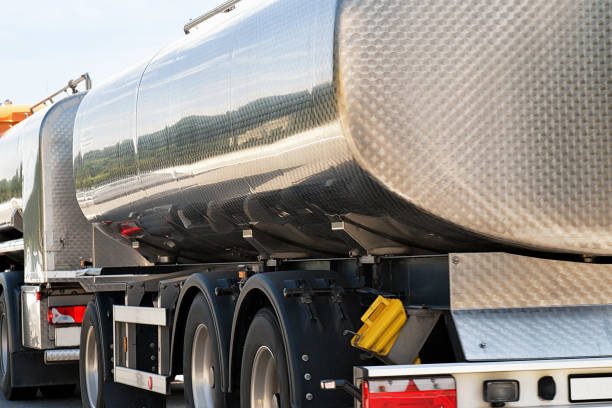 istock Tanker storage vessel on road in Switzerland 666789534