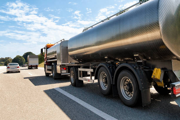 istock Tanker storage vessel on roadway in Switzerland 666789600