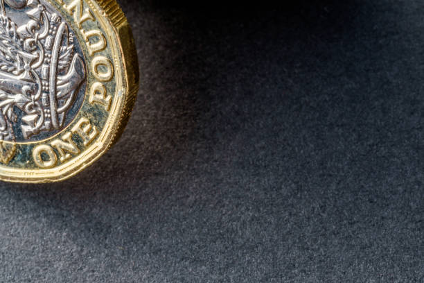 istock New british one sterling pound coin on dark background 666798962