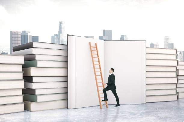 istock businessman climbing on stairs 666799242