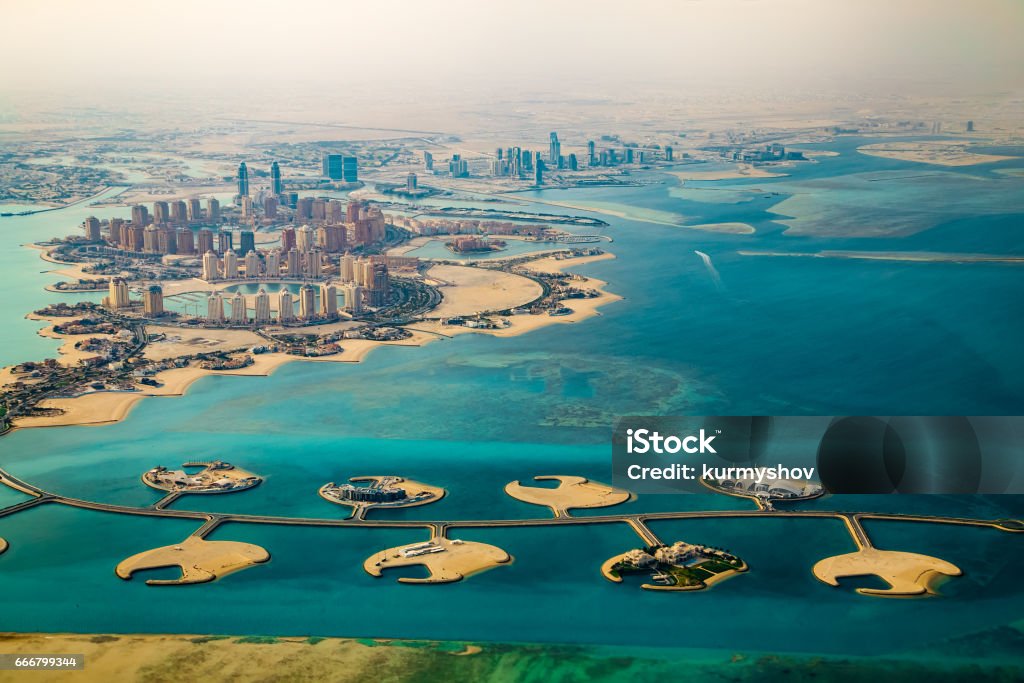 Aerial view of city Doha, capital of Qatar Qatar Stock Photo