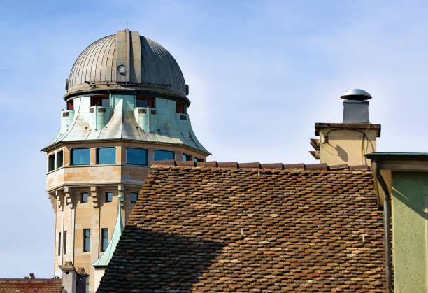 Telescope dome in Zurich, Switzerland. Seen from Lindenhof hill