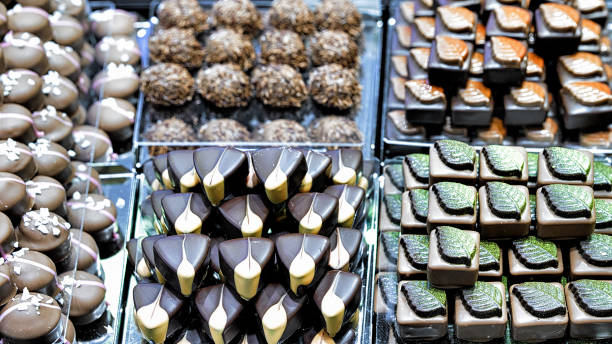 istock Collection of Swiss chocolate sweets with different filling 666802220
