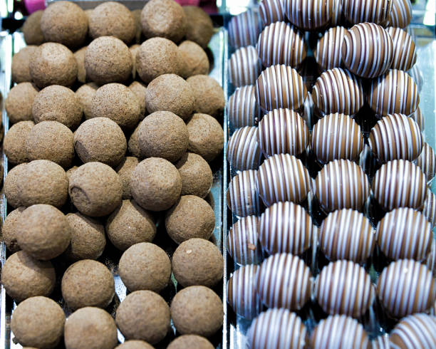 istock Selection of different Swiss chocolate truffle 666802284