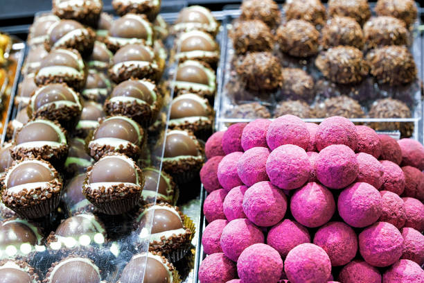 istock Selection of milk Swiss chocolate truffle 666802294