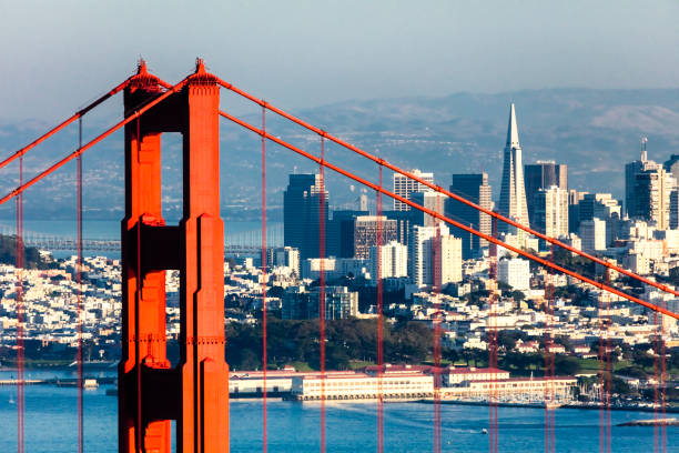 San Francisco with the Golden Gate bridge stock photo