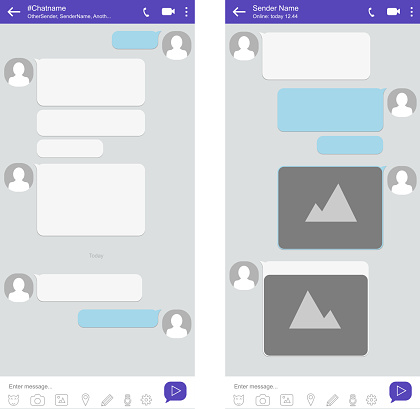 Mobile Chat Inerface Mobile Phone Chat Interface Stock Illustration - Download Image Now ...