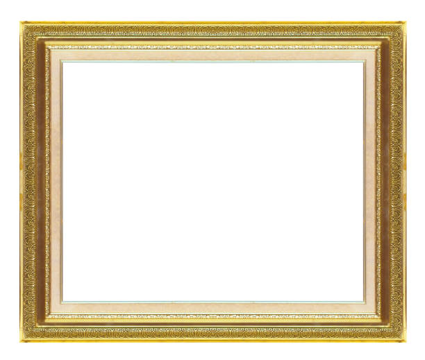 istock antique golden frame isolated on white background 666826936