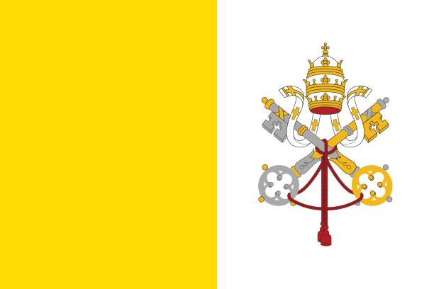 flagge der vatikanstadt. - vatican stock-grafiken, -clipart, -cartoons und -symbole