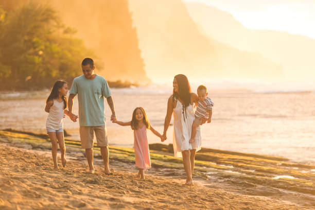 istock Hawaii family vacation on beach 666831300