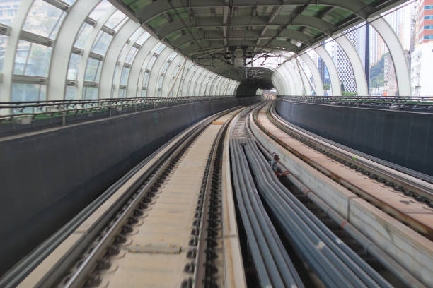 istock the Train rail in city 666853348