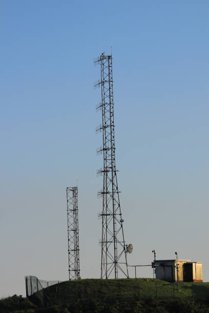 istock Silhouette of Communication Tower at hk 666855752