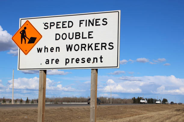 istock Speed fines double sign along highway 666856406