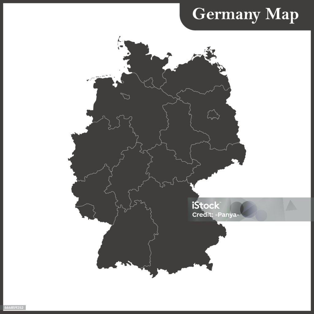 The detailed map of the Germany with regions Germany stock vector