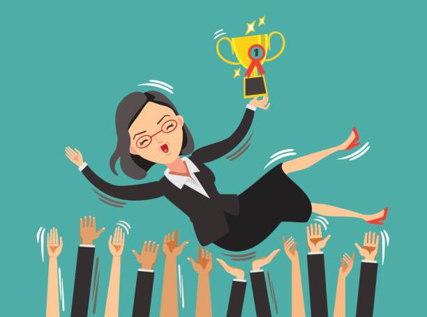 Business Woman Success Stock Illustration - Download Image Now - Trophy -  Award, Women, Winning - iStock