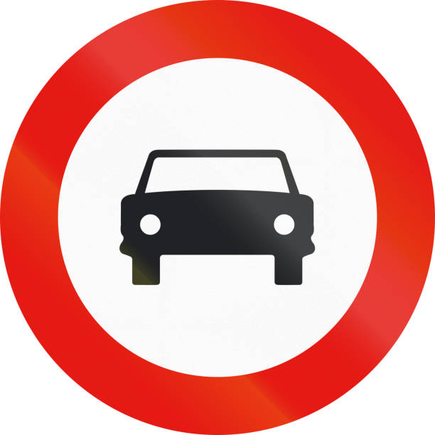 istock Road sign used in Spain - Entry forbidden to motor vehicles, except motorcycles with two wheels 666866930