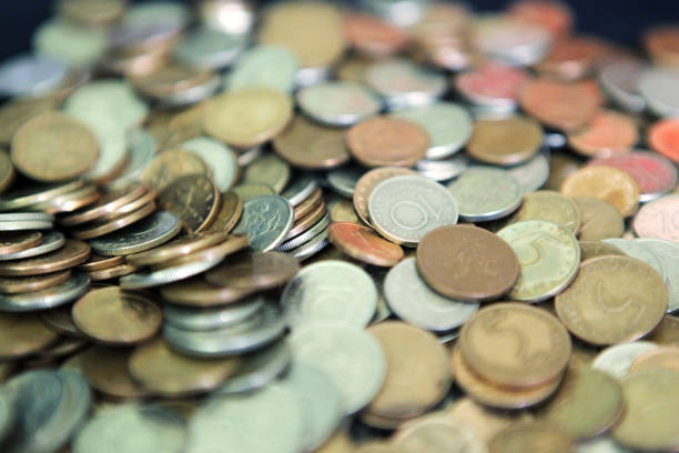 istock Huge Pile Of The Bulgarian Coins 666872528