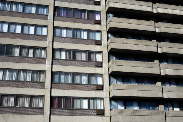 istock Residential building with balconies in Montreal 666878728