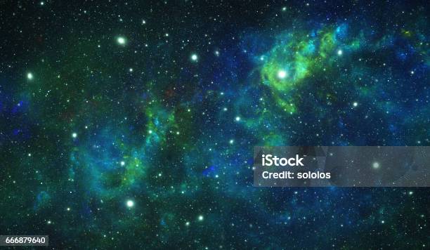 Green Nebula Stock Photo - Download Image Now - Green Color, Galaxy, Blue